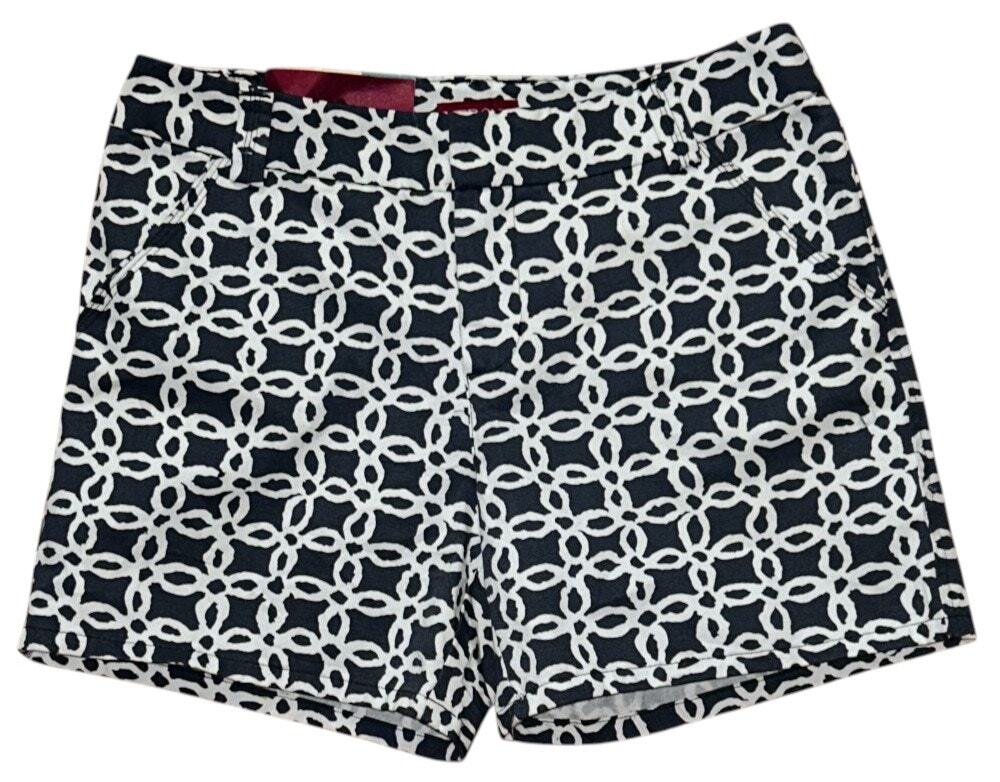 NWT Merona Dark Gray & White Geometric Print Chino Shorts 2
